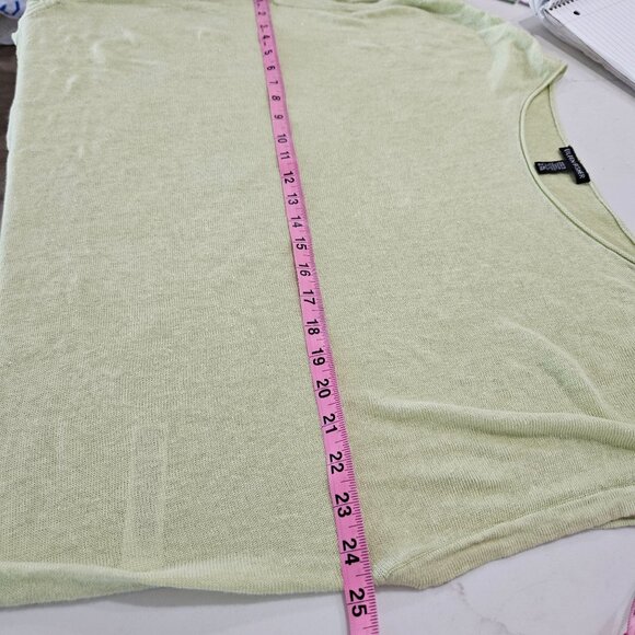 Eileen Fisher Organic Linen Top L/XL Light Green Boho Lightweight Relaxed Fit - Picture 6 of 7